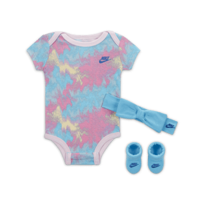 Nike Digi Dye 3 Piece Bodysuit Box Set Baby Bodysuit Set. Nike